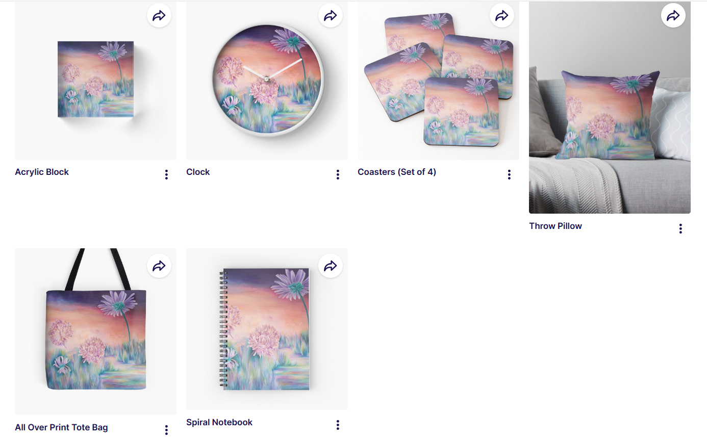 Wildflowers  design on clock, bags, notebooks